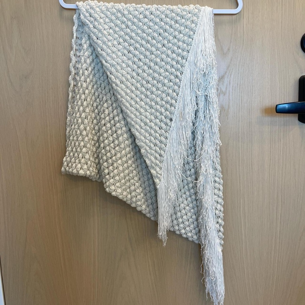 Textured Cream Knit Scarf